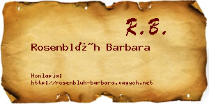 Rosenblüh Barbara névjegykártya